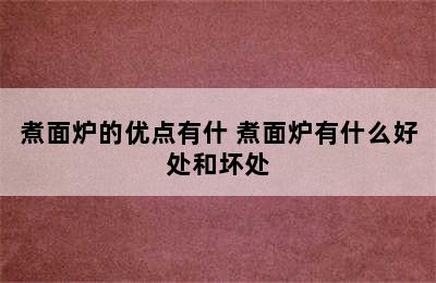 煮面炉的优点有什 煮面炉有什么好处和坏处